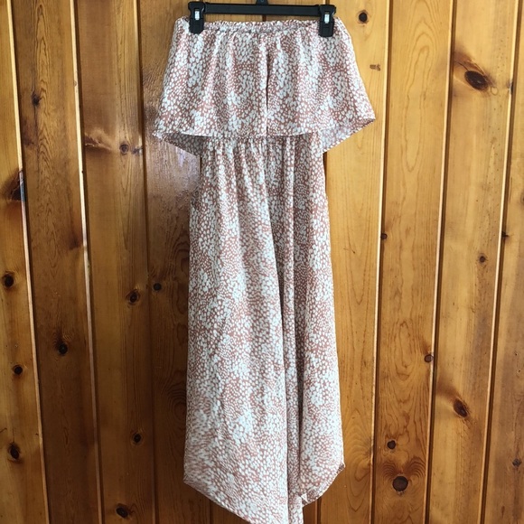 Tyche Amalfi Slanted Hem Jumpsuit size small blush color summer speckled dress​​ - Picture 13 of 16
